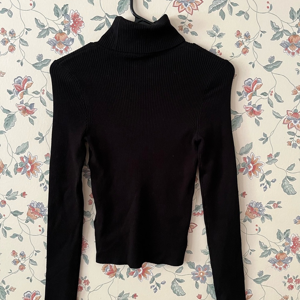 Divided H&M Black Ribbed Turtleneck Sweater